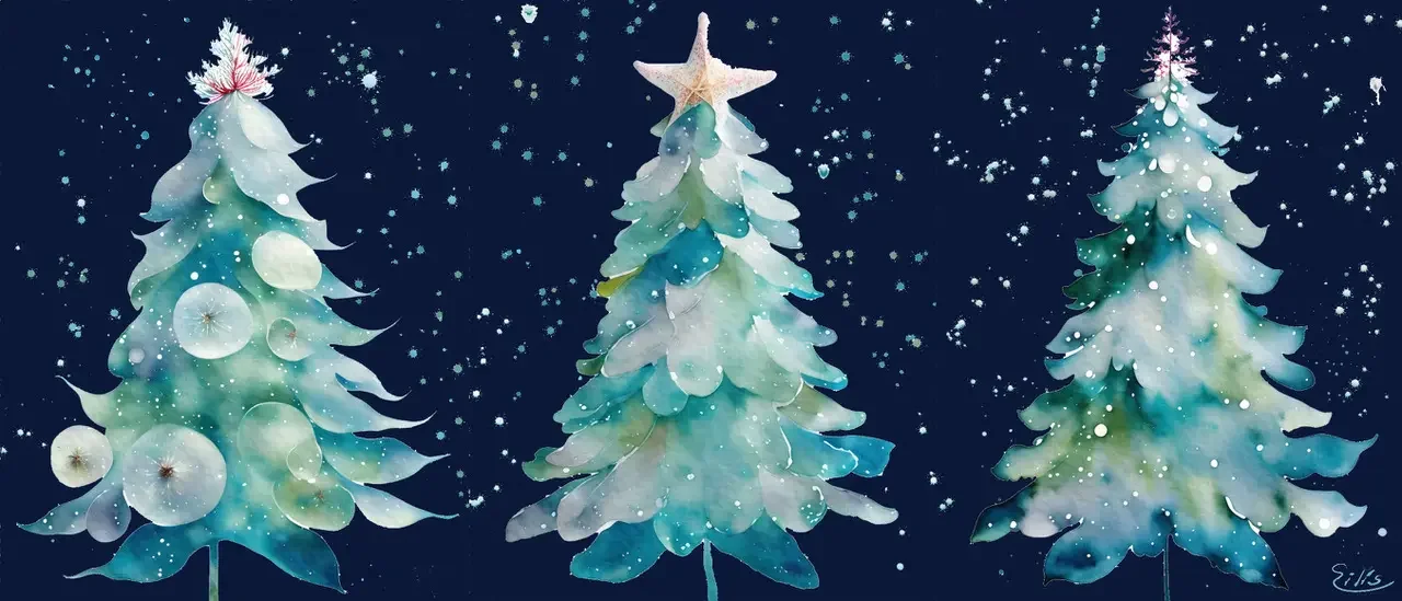 3xmastreesblue